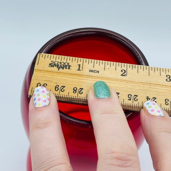 MCM Rudy Red Hand Blown Art Glass Gourd Hourglass Shaped Vase - Picture 10 of 12